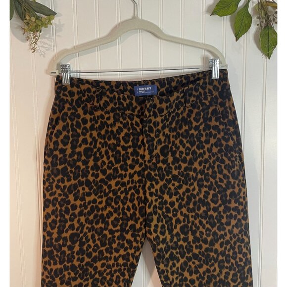 Old Navy Harper Mid-Rise Leopard Print Pants Size 8 Regular - Picture 4 of 13